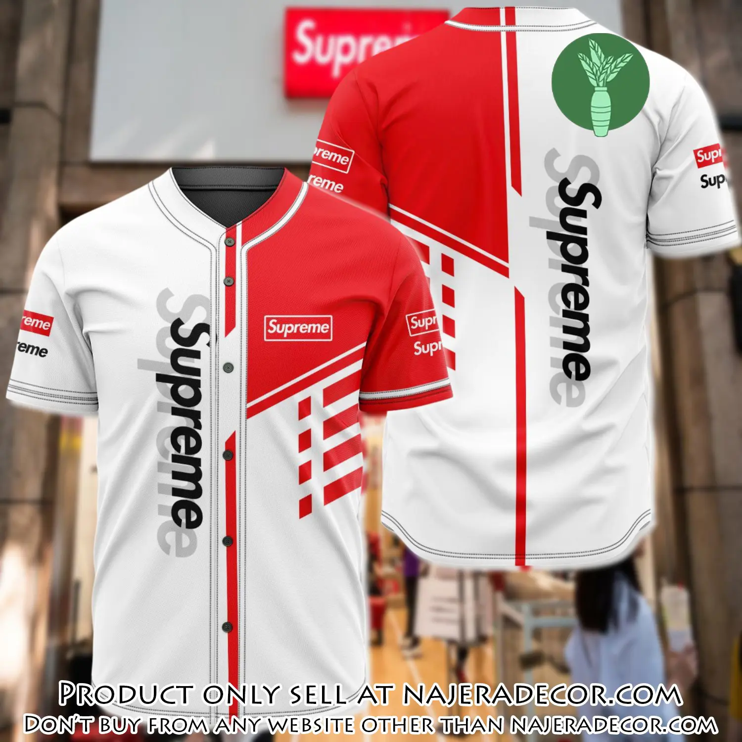 Supreme white baseball jersey shirt luxury bjs1246 njr1802218